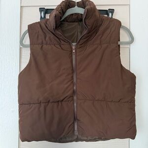 SHEIN Brown Puffer Vest